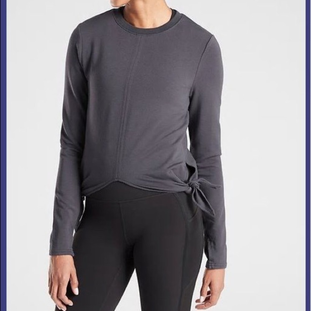 Nwot Athleta Samsara Side Tie Sweatshirt Dark Grey